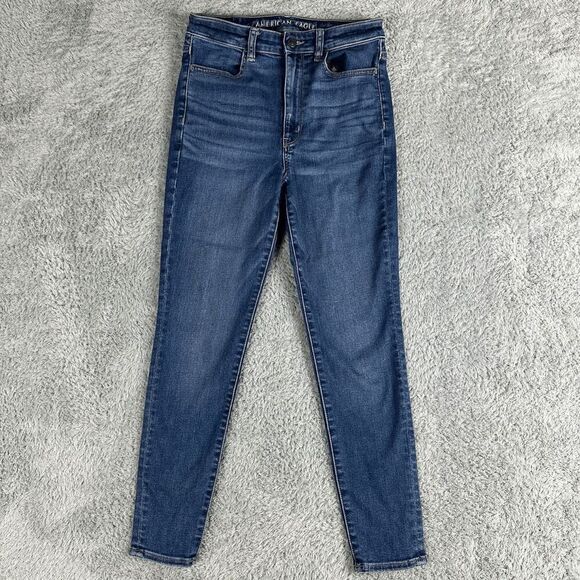 American Eagle Women's Highest Rise Jeggings Size 6 Short Dark Wash - Picture 1 of 16